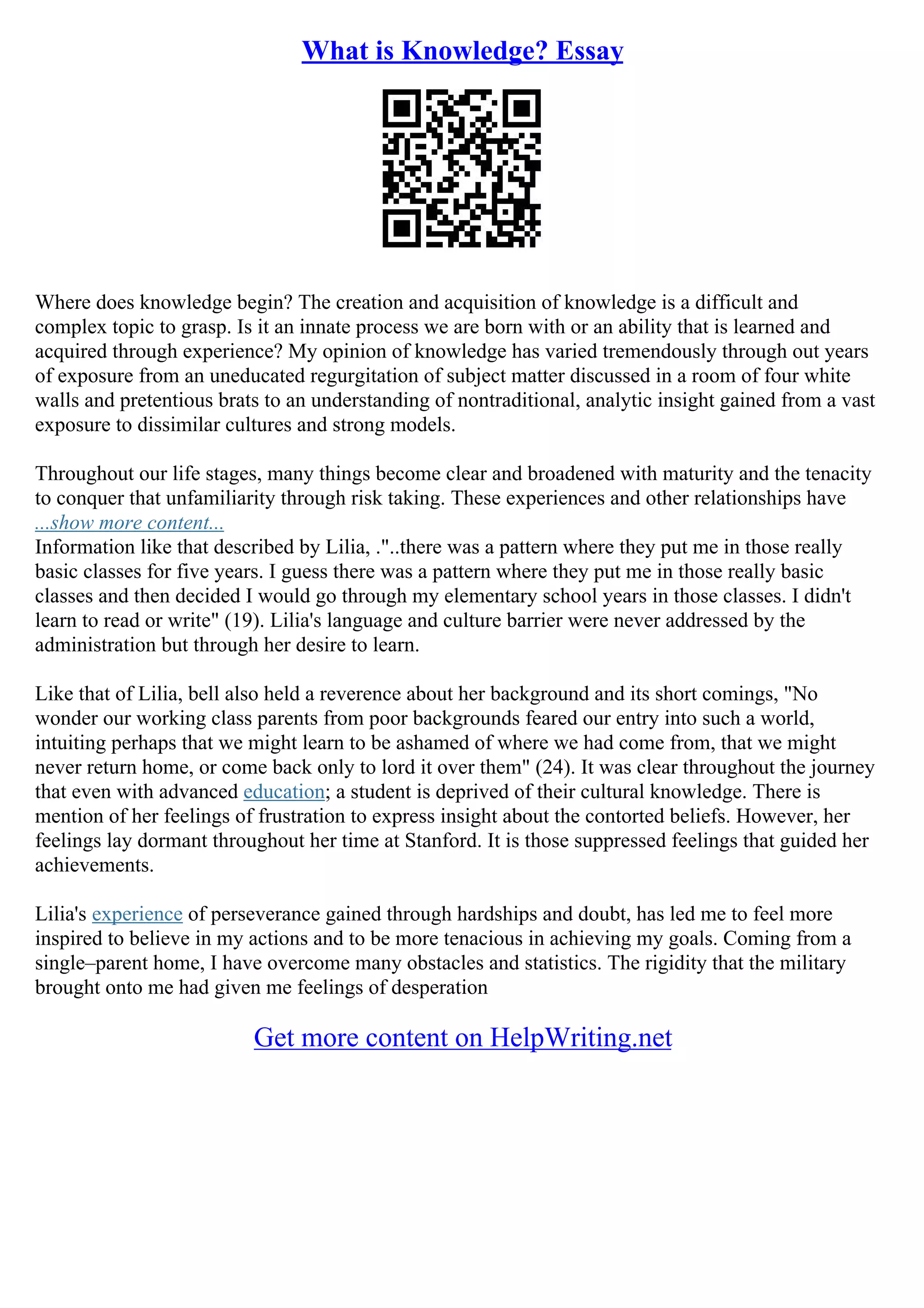 Ib Theory Of Knowledge Essay PDF