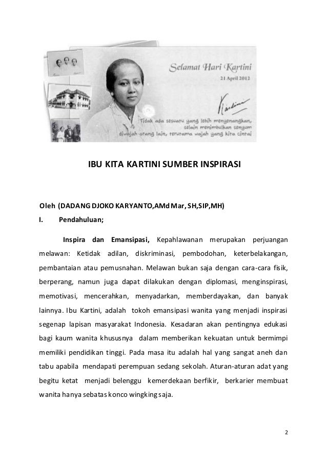 Peringatan Raden Ajeng Kartini Pada Tanggal21 April 2015