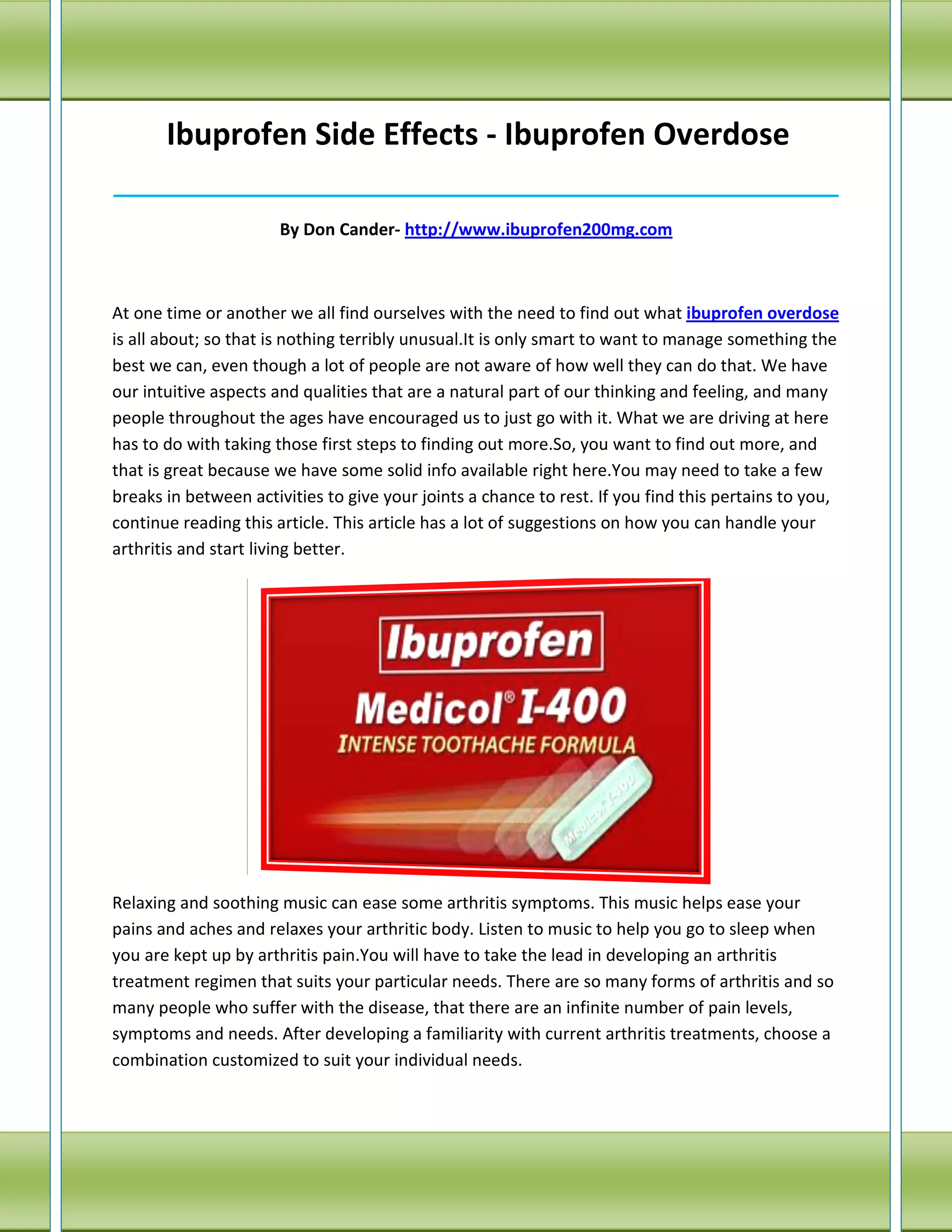 View of Ibuprofen overdose | PDF