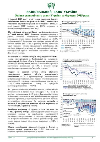 23.04.15 Департамент монетарної політики та економічного аналізу 1
Оцінка економічного стану України за березень 2015 року...