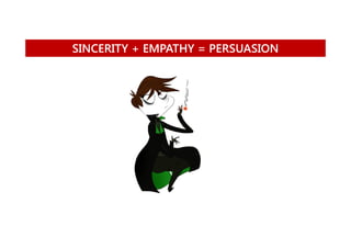 SINCERITY + EMPATHY = PERSUASION

 