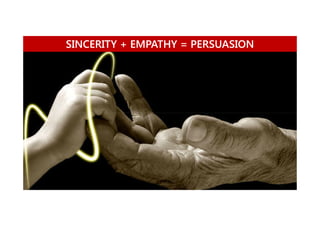 SINCERITY + EMPATHY = PERSUASION

 