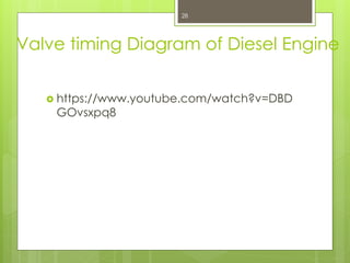 Valve timing Diagram of Diesel Engine
 https://www.youtube.com/watch?v=DBD
GOvsxpq8
28
 