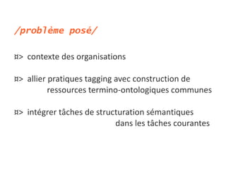 Sémantique des folksonomies: structuration collaborative et assistée