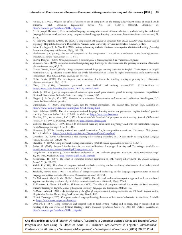 Phd thesis in computer assisted language learning