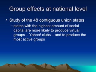 Group effects at national level <ul><li>Study of the 48 contiguous union states </li></ul><ul><ul><li>states with the high...