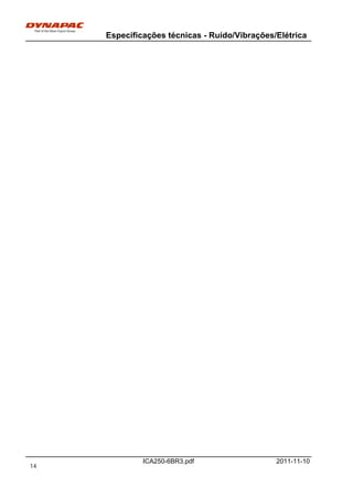 Especificações técnicas - Ruído/Vibrações/Elétrica
ICA250-6BR3.pdf 2011-11-10
14
 
