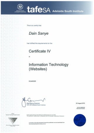 ICA40305 Certificate IV in Information Technology