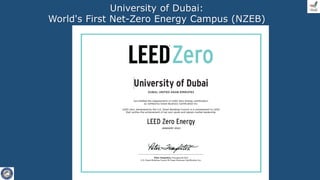 University of Dubai:
World's First Net-Zero Energy Campus (NZEB)
 
