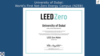 University of Dubai:
World's First Net-Zero Energy Campus (NZEB)
 
