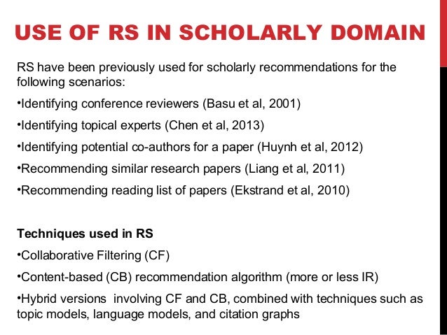 what are recommendations in a research paper