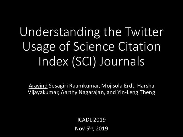 Understanding The Twitter Usage Of Science Citation Index Sci Journ Understanding The Twitter Usage Of Science Citation Index Sci Journ