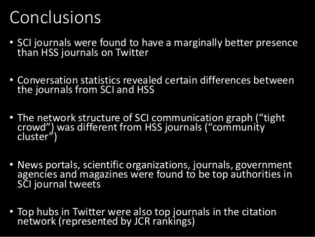 Understanding the Twitter Usage of Science Citation Index (SCI) Journals Understanding the Twitter Usage of Science Citation Index (SCI) Journals