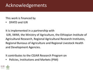 Analysis of milk production, butter marketing and household use of inputs in rural Ethiopia