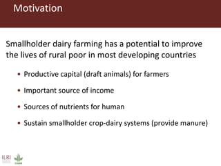 Analysis of milk production, butter marketing and household use of inputs in rural Ethiopia
