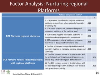 Influence of innovation platforms on information sharing and nurturing of smaller innovation platforms: A case study of the Tanzania Dairy Development Forum