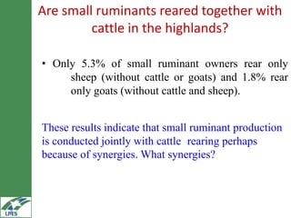 Household market participation behaviour in small ruminants in the Highlands of Ethiopia: The role of herd size, herd structure and institutional and infrastructural services