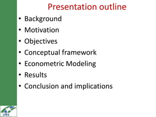 Household market participation behaviour in small ruminants in the Highlands of Ethiopia: The role of herd size, herd structure and institutional and infrastructural services