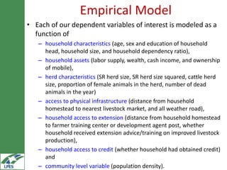 Household market participation behaviour in small ruminants in the Highlands of Ethiopia: The role of herd size, herd structure and institutional and infrastructural services
