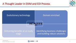 CONFIDENTIAL.
© Hans Infomatic Pvt. Ltd. 2017.
CONFIDENTIAL.
© Hans Infomatic Pvt. Ltd. 2017.
A Thought Leader in EXIM and EDI Process
Evolutionary technology Domain enriched
Delivering benefits at an early
stage
Identifying business challenges
and building robust solutions
2
 