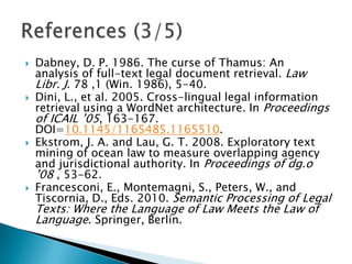 Dabney, D. P. 1986. The curse of Thamus: An analysis of full-text legal document retrieval. Law Libr. J. 78 ,1 (Win. 1986)...