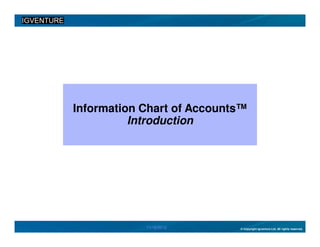 Information Chart of Accounts®
          Introduction




            2/26/2013        © Copyright Igventure Ltd. All rights reserved.
 