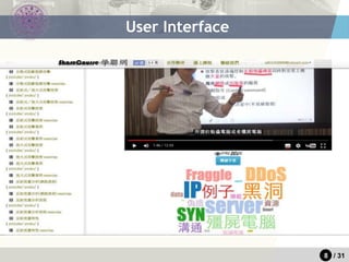 8 / 31
User Interface
 