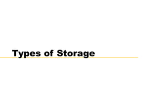 Types of Storage
 
