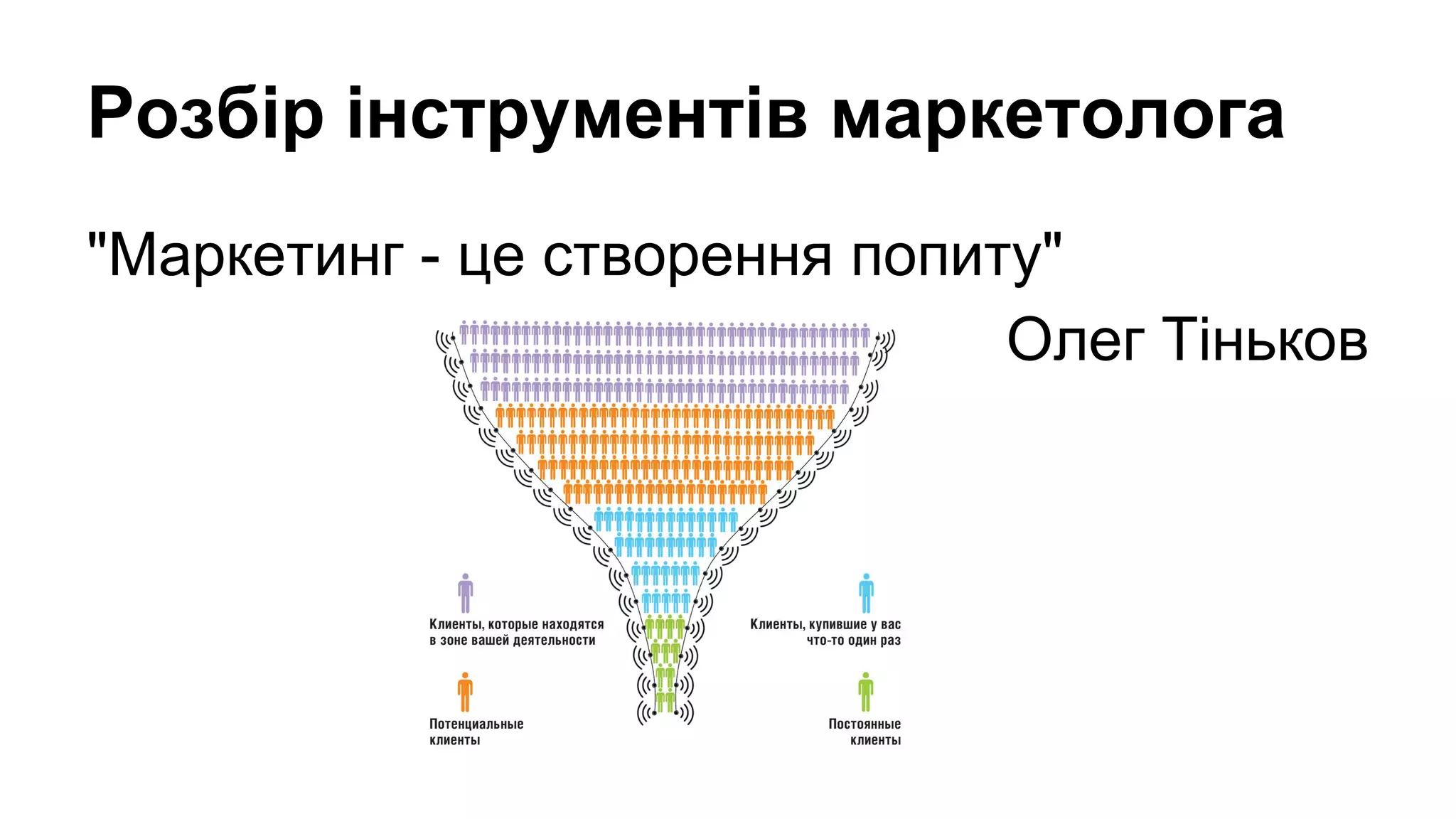 Розбір інструментів маркетолога
"Маркетинг - це створення попиту"
Олег Тіньков

 