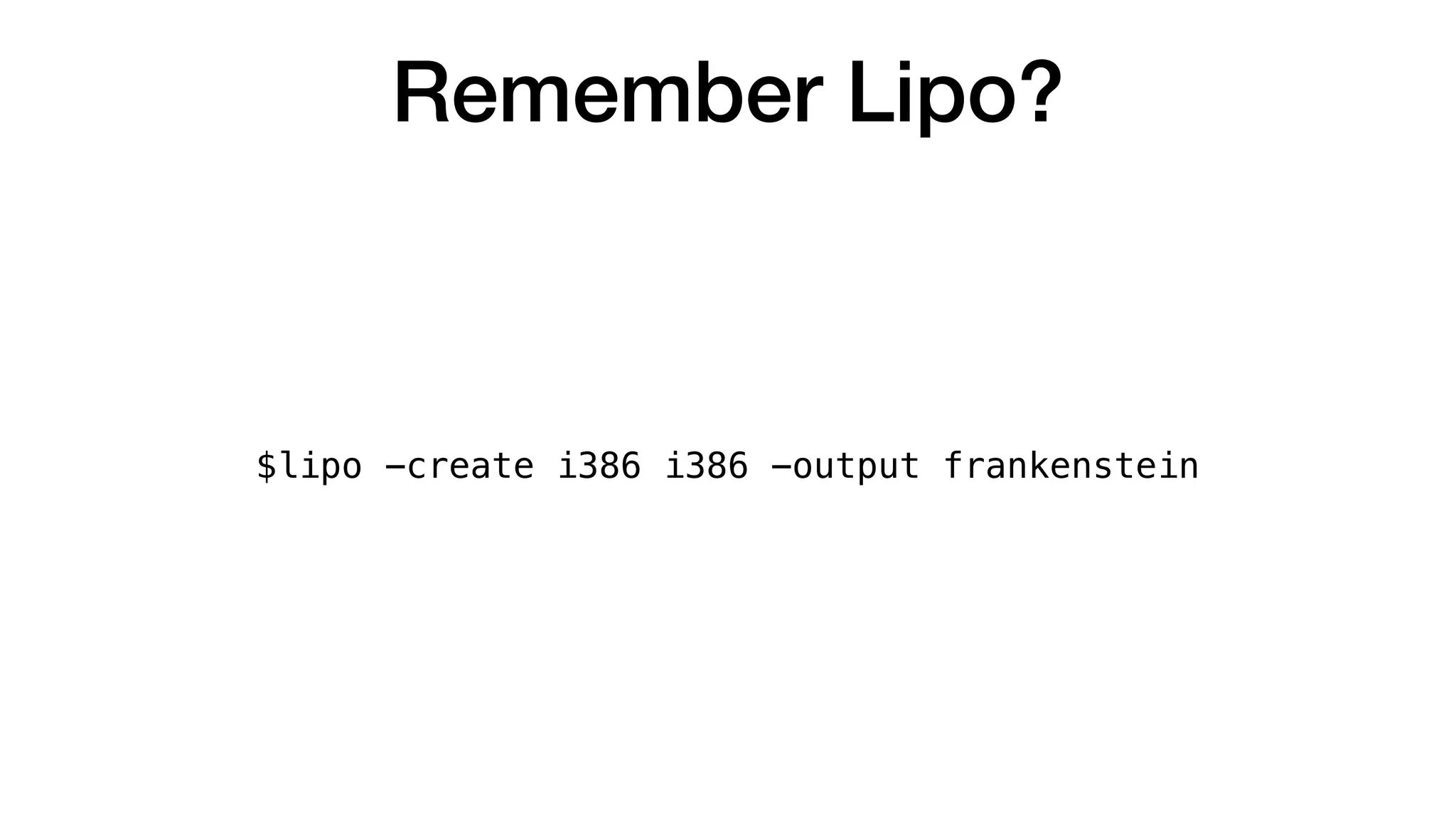 Remember Lipo?
$lipo -create i386 i386 -output frankenstein
 
