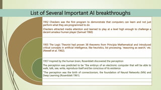First Ai Program Checkers Artificial and Human Intelligence in Business Prof. Oyedokun.pptx