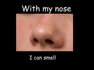 With my nose
I can smell
 