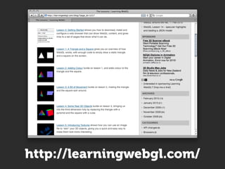 http://learningwebgl.com/
 