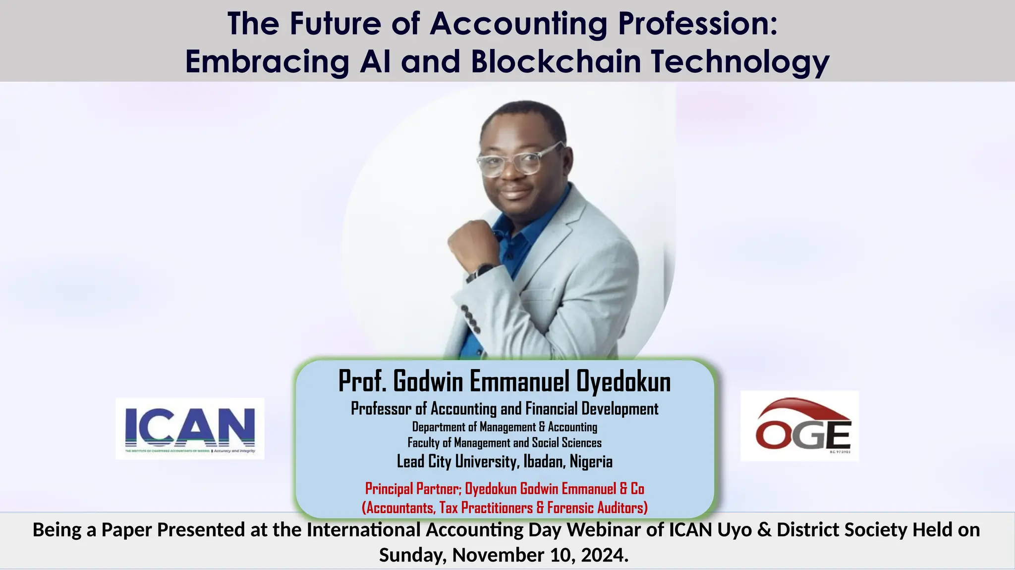 ICAN Uyo The Future of Accounting Profession Embracing AI and ...