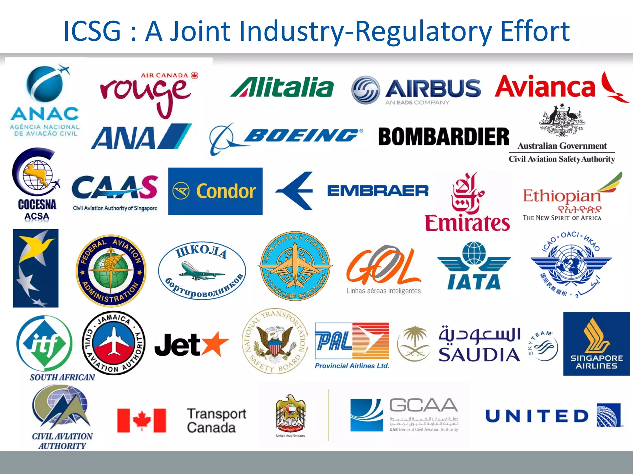 ICSG : A Joint Industry-Regulatory Effort
 