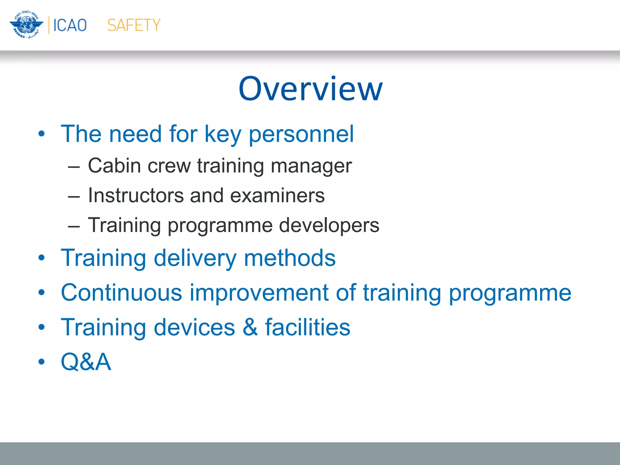 ICAO Cabin Crew Safety Training Manual
