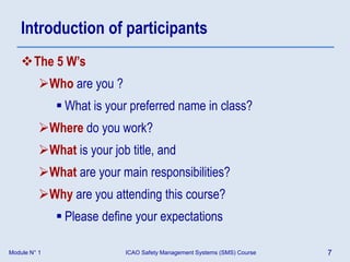 ICAO SMS Module N° 1 – SMS course introduction 2008-11 (EP) .ppt