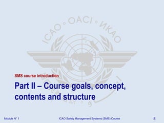 ICAO SMS Module N° 1 – SMS course introduction 2008-11 (EP) .ppt