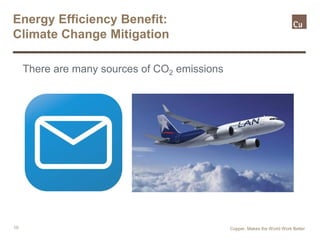 10
Energy Efficiency Benefit:
Climate Change Mitigation
There are many sources of CO2 emissions
Copper. Makes the World Work Better
 