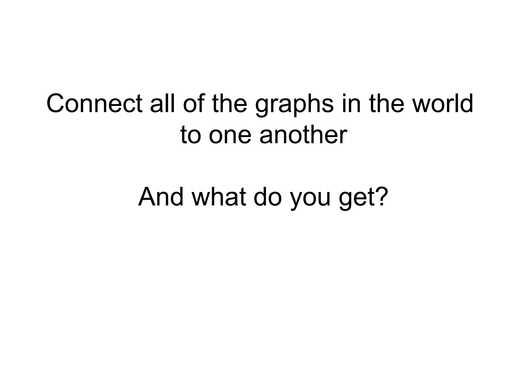 Connect all of the graphs in the world to one anotherAnd what do you get?