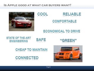 Is Apple good at what car buyers want?




                        Page5
 
