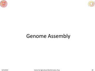 6/15/2014 Centre for Agricultural Bioinformatics, Pusa 28
Genome Assembly
 