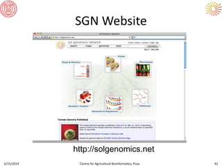 SGN Website
6/15/2014 Centre for Agricultural Bioinformatics, Pusa 42
http://solgenomics.net
 