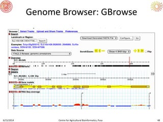 6/15/2014 Centre for Agricultural Bioinformatics, Pusa 48
Genome Browser: GBrowse
 