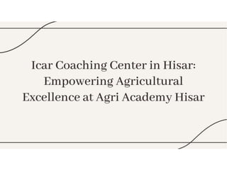 icar coaching center in hisar : Agri Academy Hisar