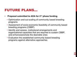 Community-based breeding programs for adapted sheep breeds in Ethiopia