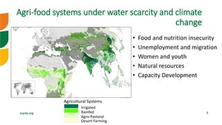 icarda.org 3
• Food and nutrition insecurity
• Unemployment and migration
• Women and youth
• Natural resources
• Capacity...