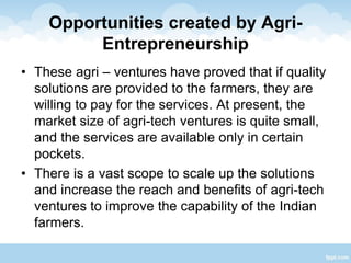 Entrepreneurship opportunities in Agriculture | PDF