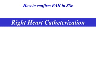 How to confirm PAH in SSc
Right Heart Catheterization
 