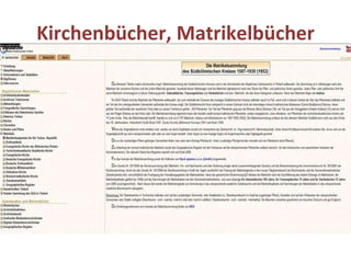 Kirchenbücher, Matrikelbücher 